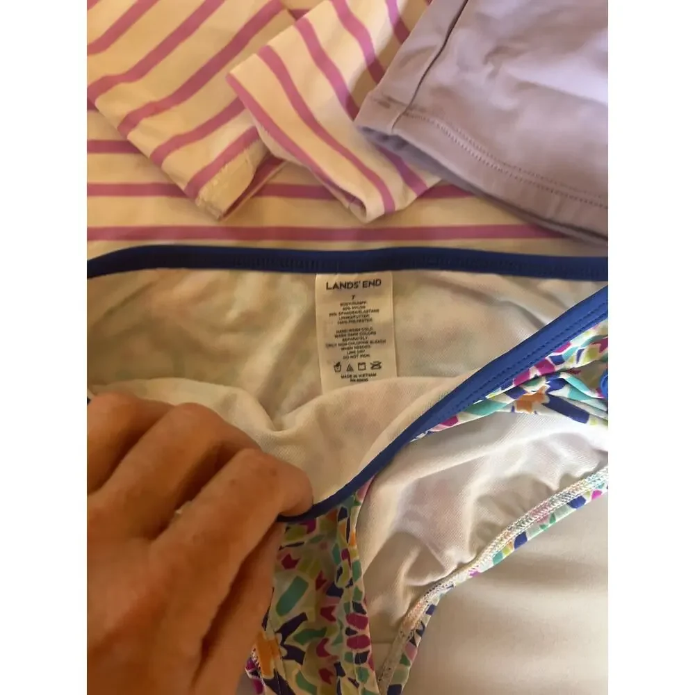 Lands End Long Sleeve Rashguard Tankini Bundle size 7